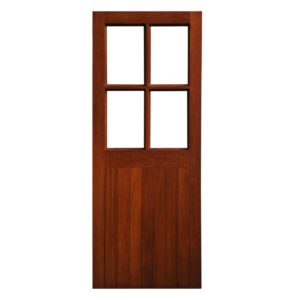 Hardwood Mahogany External Sheeted Timber Door - Half Sheeted 4 Panel
