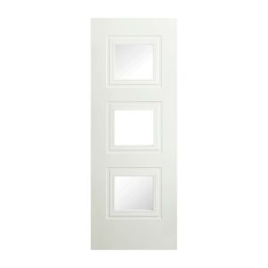 Bergerac White Primed 3 Panel Clear Glass