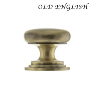 Old English Lincoln Solid Brass Victorian Cabinet Knob 38mm on Concealed Fix - Satin Brass