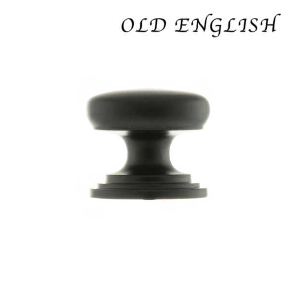 Old English Lincoln Solid Brass Victorian Cabinet Knob 32mm on Concealed Fix - Antique Brass