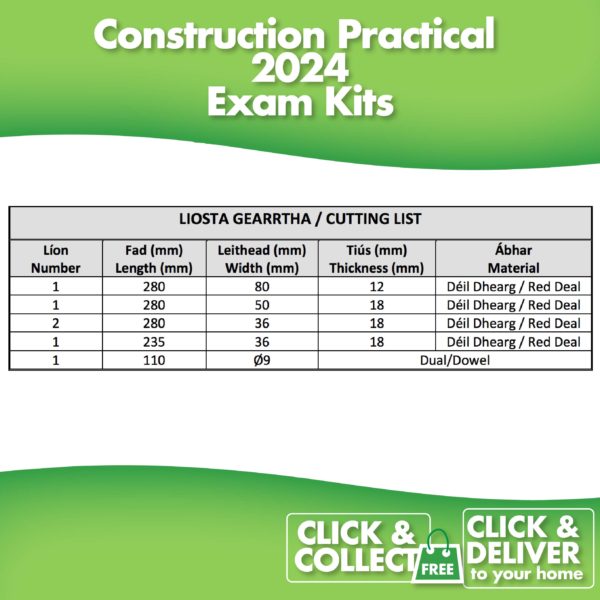 Construction Practical 2024 Exam Kit Ryans timber limerick